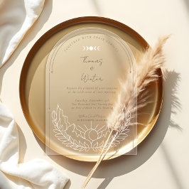 シナミニマルルホリスティックボーホムーン&スターズアーチ アクリル招待状