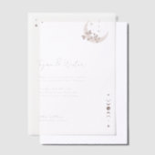 シナミニマルルホリスティックムーン&スターズモノグラム ベラム紙招待状 (オフセット)