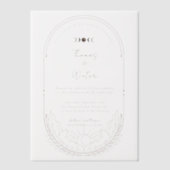 シナミニマルルホリスティックムーン&スターズモノグラム ベラム紙招待状 (正面)