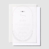 シナミニマルルホリスティックムーン&スターズモノグラム ベラム紙招待状 (オフセット)