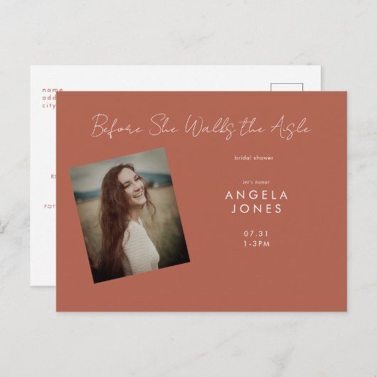 シナモンが歩く前の写真ブライダルシャワー ポストカード (正面/裏面)