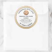 シナモンとジンジャーのクッキーのラベル ラウンドシール (バッグ)