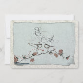 シナモンとブルーラブバードダマスクウェディング招待状 招待状 (裏面)