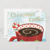 シナモンのコーヒーが付いている休日のマグ シーズンポストカード (正面/裏面)