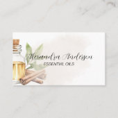 シナモンエレガントエッセンシャル油フローラ水彩 名刺 (正面)