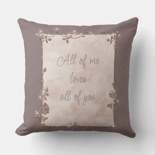 シナモンエレガント石板スパークルフレームバレンタイン クッション (正面)