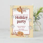 シナモンオレンジおもしろい会社パーティの招待状 招待状 (スタンド正面)