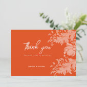 シナモンオレンジの白いフローラレースありがとう 招待状 (スタンド正面)