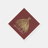 シナモンゴールド ラスティック ボタニカル ドレス ブライズシャワー スタンダードカクテルナプキン (角)