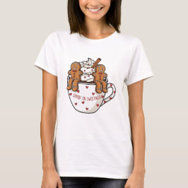 シナモンシュガーのジンジャーブレッドココアアート Tシャツ