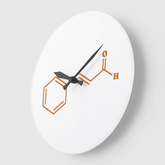 シナモンシンナムアルデヒド分子化学式 ラージ壁時計 (傾斜)