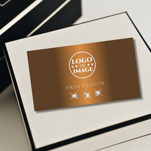 シナモンスタイリッシュブラウンスパークルジュエリー追加ロゴ 名刺