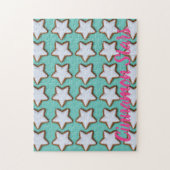 シナモンスタークッキーパターンクリスマスとクリスマス ジグソーパズル (縦)