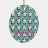 シナモンスタークッキーパターンクリスマスとクリスマス セラミックオーナメント (右)