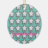 シナモンスタークッキーパターンクリスマスとクリスマス セラミックオーナメント (左)