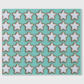 シナモンスタークッキーパターンクリスマスとクリスマス ラッピングペーパー (フラット)