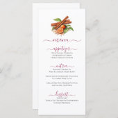 シナモンスティック&オレンジスライスお祝いメニュー メニュー (正面/裏面)