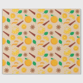 シナモンスティック、オレンジ、スターアニス秋シームレス ラッピングペーパー (フラット)