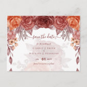 シナモンテラコッタ秋フローラボタニカル結婚ズ ポストカード (正面)