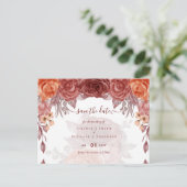 シナモンテラコッタ秋フローラボタニカル結婚ズ ポストカード (スタンド正面)