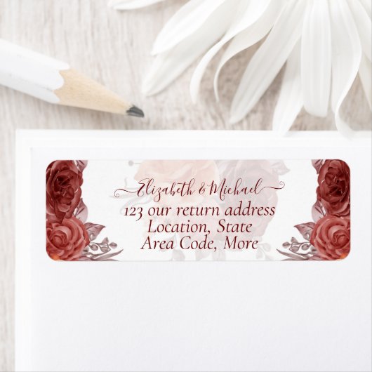 シナモンテラコッタ秋フローラボタニカル結婚ズ ラベル (インサイチュ)