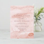 シナモンバラほこりっぽいバラ金ゴールド水色スクリプト 招待状 (スタンド正面)