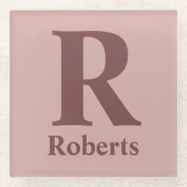 シナモンバライニシャル/最初/ファミリ名 ガラスコースター