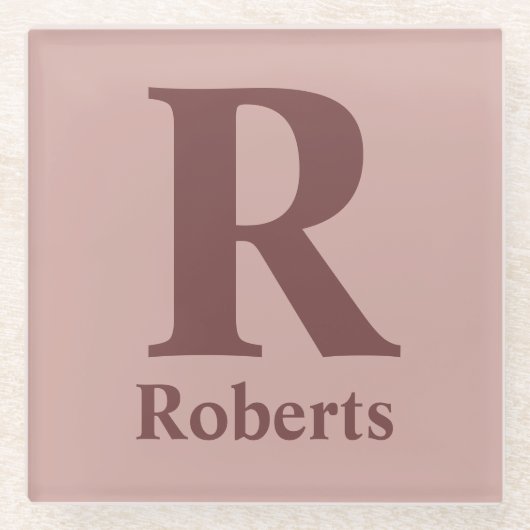 シナモンバライニシャル/最初/ファミリ名 ガラスコースター (正面)