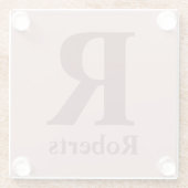 シナモンバライニシャル/最初/ファミリ名 ガラスコースター (裏面)