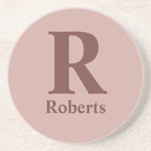 シナモンバライニシャル/最初/ファミリ名 コースター (正面)