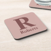 シナモンバライニシャル/最初/ファミリ名 コースター (左側)