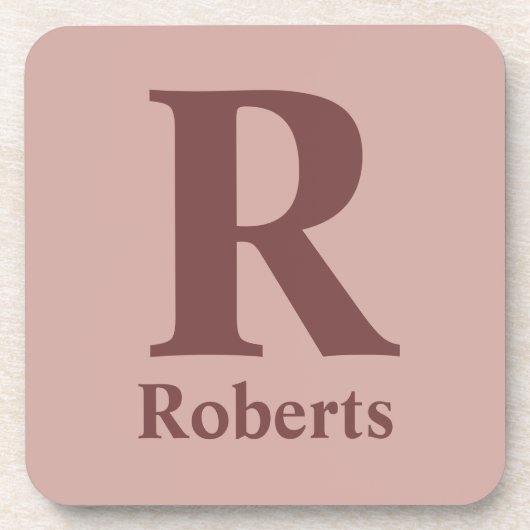 シナモンバライニシャル/最初/ファミリ名 コースター (正面)