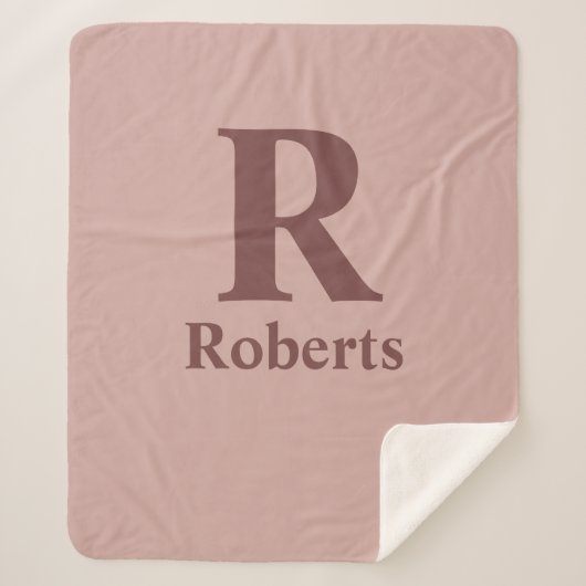 シナモンバライニシャル/最初/ファミリ名 シェルパブランケット (正面)