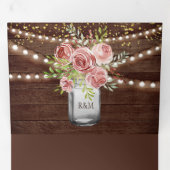 シナモンバラフローラメイスンジャー素朴ウッドズ結婚ズ 三つ折り招待状 (内部最初)