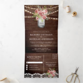 シナモンバラフローラメイスンジャー素朴ウッドズ結婚ズ 三つ折り招待状 (内部)