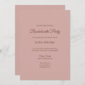 シナモンバラモダンミニマルバチェロレッテ 招待状 (正面/裏面)