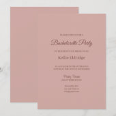 シナモンバラモダンミニマルバチェロレッテ 招待状 (正面/裏面)