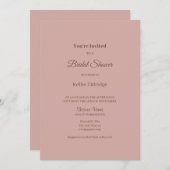 シナモンバラモダンミニマルブライダルシャワー 招待状 (正面/裏面)