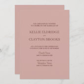 シナモンバラモダンミニマ結婚リスト 招待状 (正面/裏面)