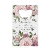 シナモンバラ赤面フローラ結婚式の引き出物 クレジットカード栓抜き (正面)