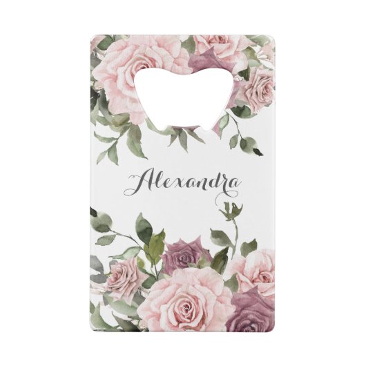 シナモンバラ赤面フローラ結婚式の引き出物 クレジットカード栓抜き (裏面)