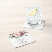 シナモンバラ赤面フローラ結婚式の引き出物 スクエアペーパーコースター (インサイチュ)