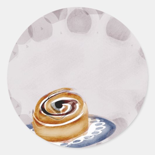 シナモンバンベイカーベーキングギフトラベルスタンプ ラウンドシール (正面)