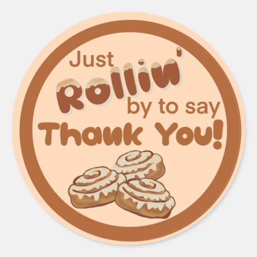 シナモンバンラベル、サンキューラベル ラウンドシール (正面)