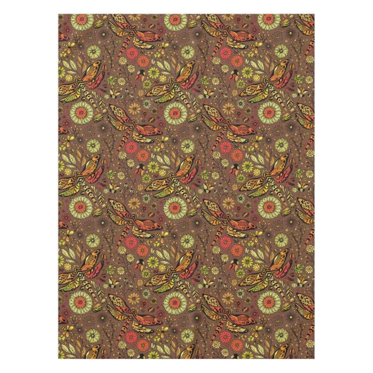 シナモンブラウンのフライ テーブルクロス (正面)