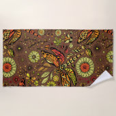 シナモンブラウンのフライ ビーチタオル (正面)