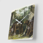 シナモンベア（オーデュボンの四足動物） スクエア壁時計 (傾斜)