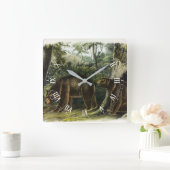 シナモンベア（オーデュボンの四足動物） スクエア壁時計 (ホーム)