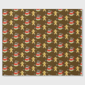 シナモンホットココア&ジンジャーブレッドマンクッキー ラッピングペーパー (フラット)