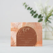 シナモンモダンテラコッタオータオータム秋の結婚式 ポストカード (スタンド正面)